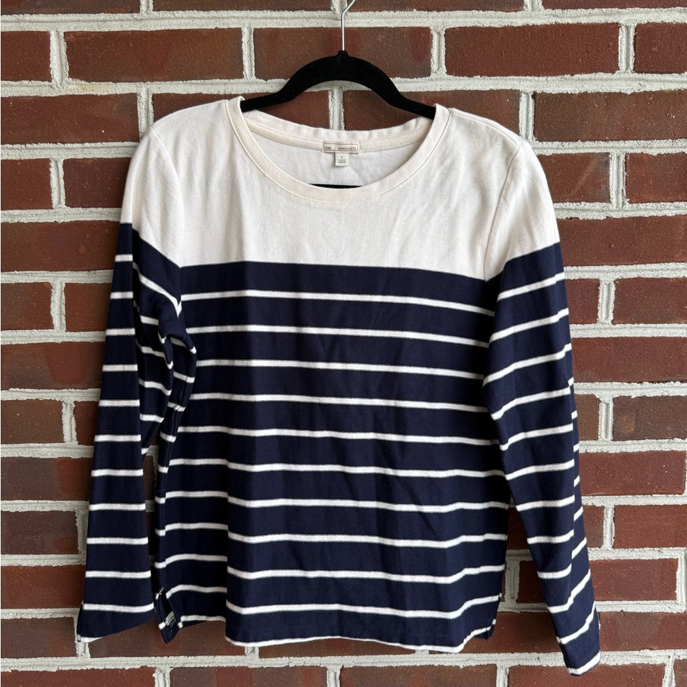 GAP Navy and Cream Casual Striped T-Shirt